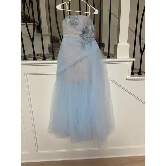 BCBGMAXAZRIA Women's Skyway Strapless Tulle Gown Long Evening Dress Size 2 - Picture 5 of 9